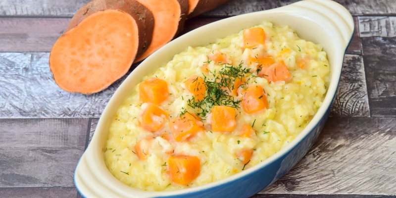 Krémové houbové rizoto jinak: S batáty a mascarpone chutná luxusně, přitom tuhle kombinaci by asi čekal málokdo