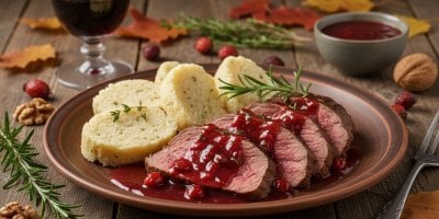 Daňčí plec se šípkovou omáčkou: Podzimní recept, který zvládnete doma a stojí zlomek ceny z restaurace