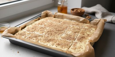 Miluješ medovník, ale dlouhá příprava tě odrazuje? Vyzkoušej tenhle rychlý na plech, který máš za chvíli hotový