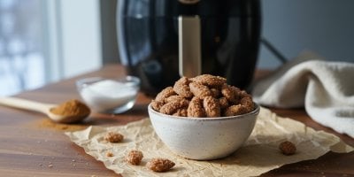 Stačí mandle, cukr, skořice a horkovzdušná fritéza. Sladká zimní vůně během několika minut