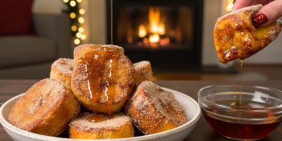 Francouzský toast z buchtiček ve stylu churros se skořicovým cukrem a voňavým máslem