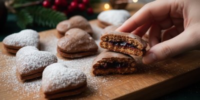 Kakaové perníčky plněné višňovou marmeládou. Adventní cukroví, které potěší každého