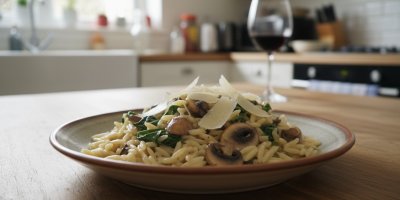 Orzo s houbami a krémovým sýrem: Rychlé jídlo z jednoho hrnce, které vás zachrání, když nestíháte