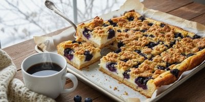 Recept na lehký borůvkový koláč bez kynutí s tvarohem – upečte si v lednu léto za 60 minut