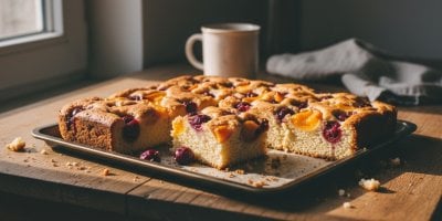 Jednoduchá domácí bublanina s ovocem z kompotu, která chutná jako z dětství a zvládnete ji na první pokus