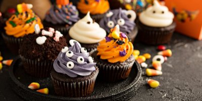 Ozrdobené halloweensko muffiny
