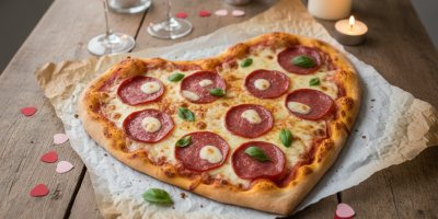 Valentýnská pizza ve tvaru srdce: Slaná romantika, která zachrání večeři doma, když vám vybouchne rezervace v restauraci