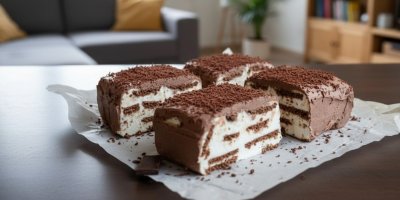 Sušenkové řezy s tvarohem a hořkou čokoládou, které lákají k opakovaným návštěvám lednice