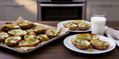 Bramborové slupky se sýrem, sezamem a česnekem: Recept na horký předkrm z trouby