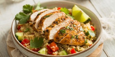 Kuřecí quinoa se zeleninou: Lehké jídlo plné bílkovin, které chutná na studeno i ohřáté