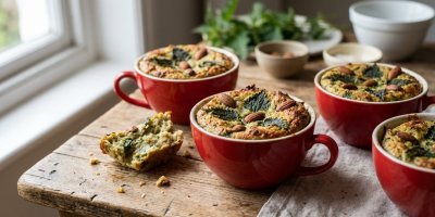 Kopřivová nádivka nemusí být suchá. V hrníčku se propeče rovnoměrně a zůstane vláčná