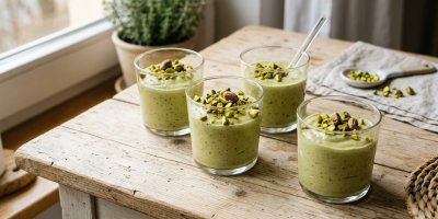 Pistáciový krém do skleničky: Pastelově zelený dezert, který vypadá jako z kavárny