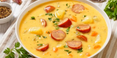 Recept na dřevorubeckou bramboračku s klobásou: Poctivá hustá polévka z dob našich babiček