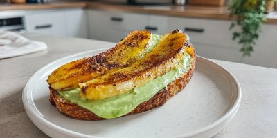 Křupavý toast s matcha krémem a opečeným banánem je sladká snídaně za 10 minut
