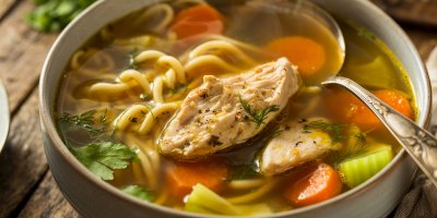 Klasický kuřecí vývar vyměňte za verzi s udon nudlemi. Na podzim zasytí mnohem lépe
