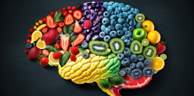 Mozek sestavený z různých potravin