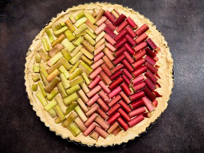 Rebarborový koláč  před upečením