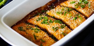 Losos s Teriyaki omáčkou v pekáči