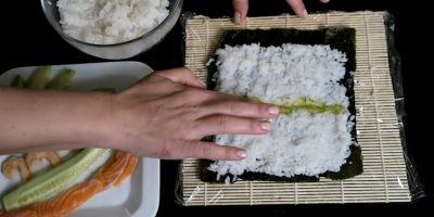 Rýže na sushi na mořské řase