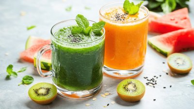 Špenátové a melounovo mangové smoothie