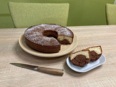 Mramorová bábovka s tvarohem