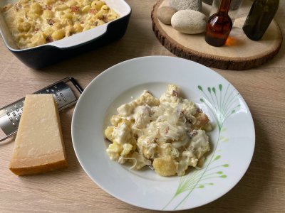 Zapečené gnocchi s květákem