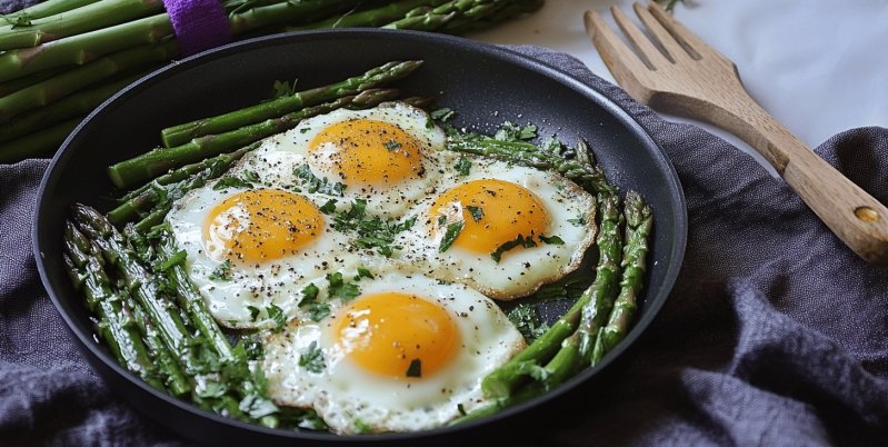 Zelený chřest s vejci