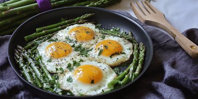 Zelený chřest s vejci