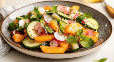 Salát s ředkvičkami a pomerančem