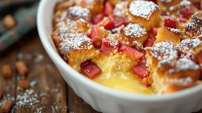 Žemlovka s rebarborou a vanilkovým krémem