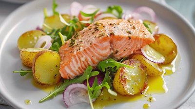 Losos s jarním bramborovým salátkem