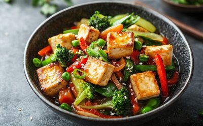 Smažené tofu se zeleninou
