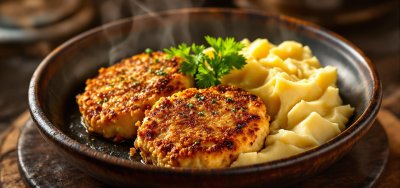 Kuřecí placičky s bramborovou kaší