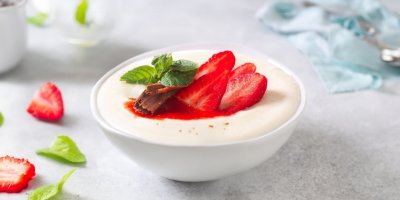 Rýžová kaše s jahodami