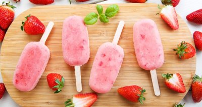 Krémový jahodový nanuk