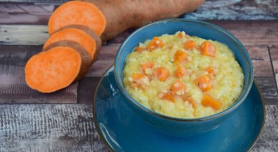 Houbové rizoto s batáty a mascarpone