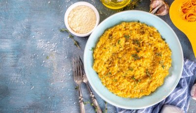 Dýňové rizoto s bazalkovým pestem