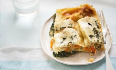 Karamelizovaná dýně se špenátem a lasagnemi