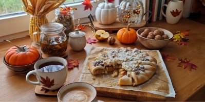 Jablečný koláč s ořechy