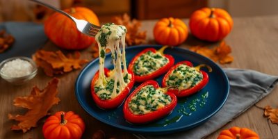 Palermské papriky plněné špenátem a kozím sýrem