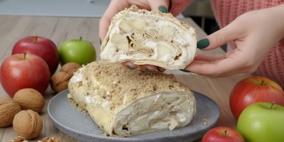 Lotus jablečná roláda z palačinek