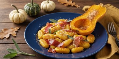 Dýňové noky se šalvějí a prosciuttem