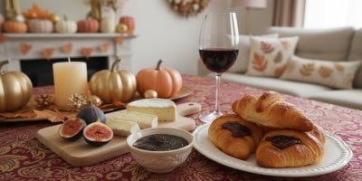 Croissant s husím masem a fíkovou marmeládou