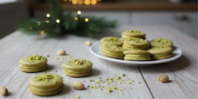 Pistáciové linecké cukroví