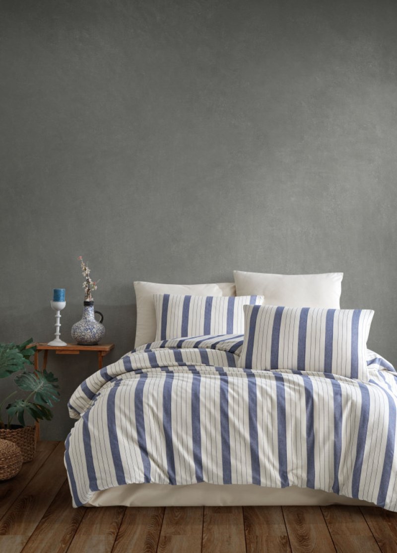 Vesna Povlečení PURE NATURAL BLUE 140x200 cm