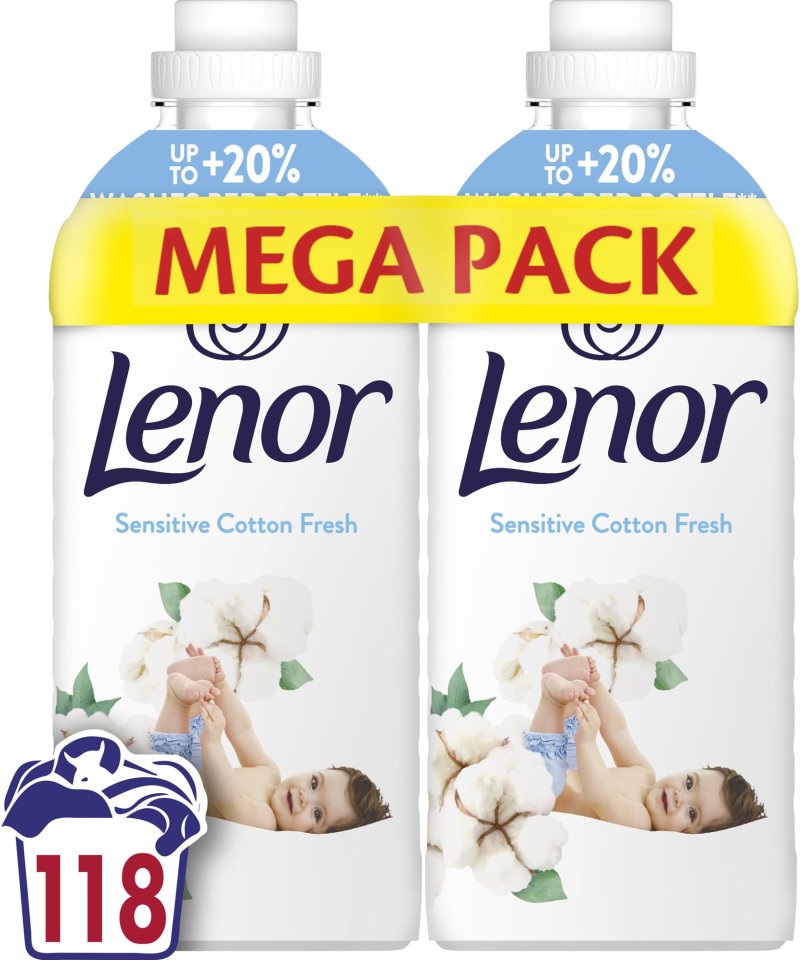 LENOR Sensitive Cotton Fresh 2× 1,239 l (118 praní)