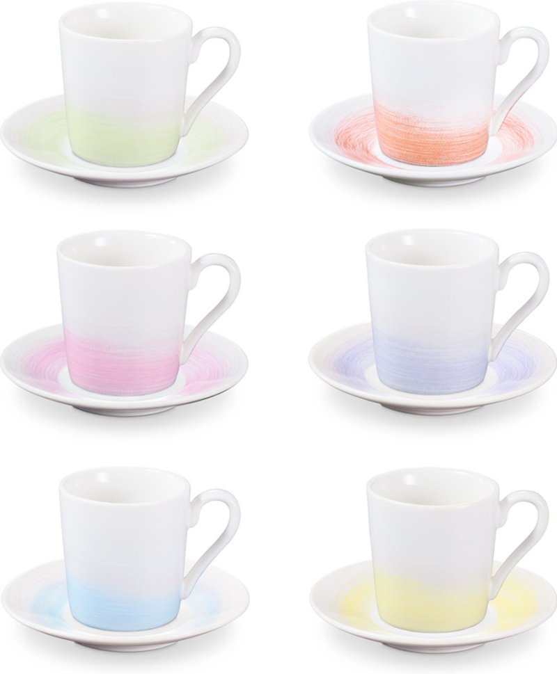 Šálek na espresso s podšálkem myCOFFEE, 6 ks, Pastels