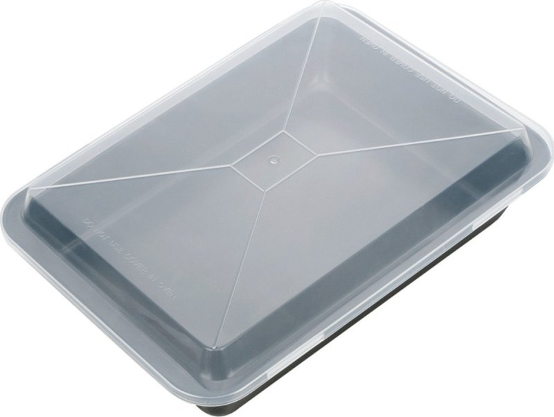 Plech na pečení hluboký s plastovým poklopem DELÍCIA 36 x 25 cm