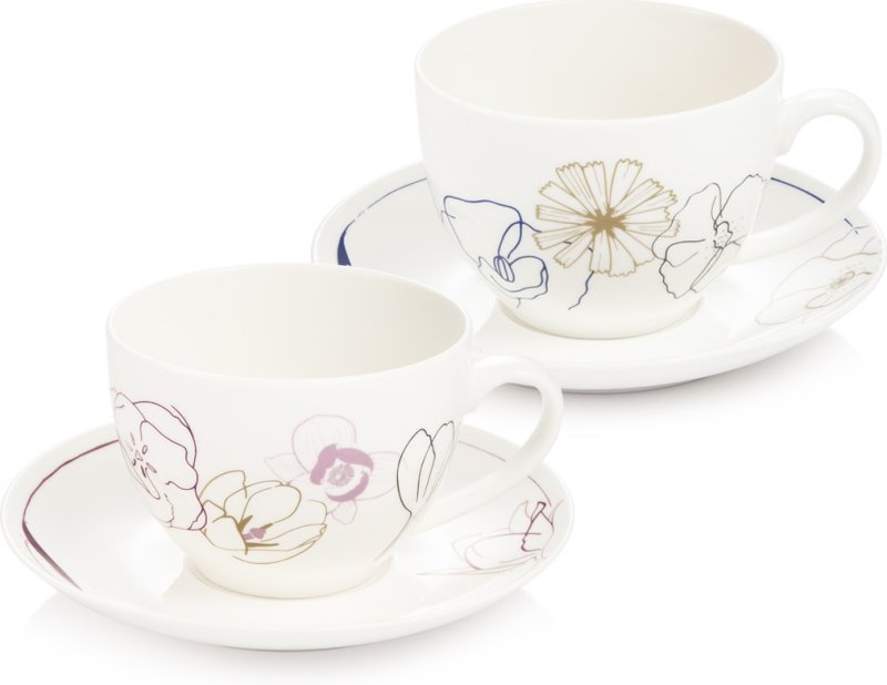 Šálek s podšálkem myCOFFEE, 2 ks, Blossoms