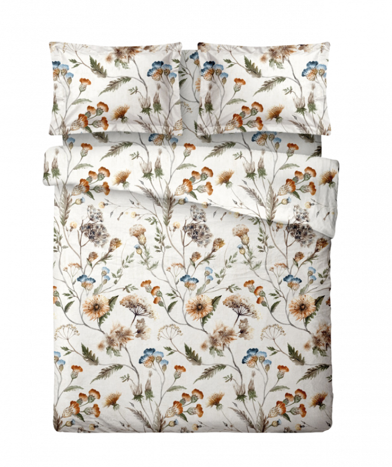 Vesna Povlečení mikroflanel Chrpy  200/240 cm + 2 x 70/90 cm